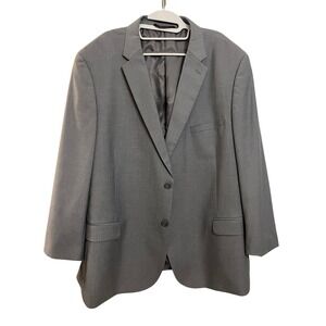 Caravelli Light Grey Oxford 2B Suit Jacket Blazer Men's Size 50R 46W